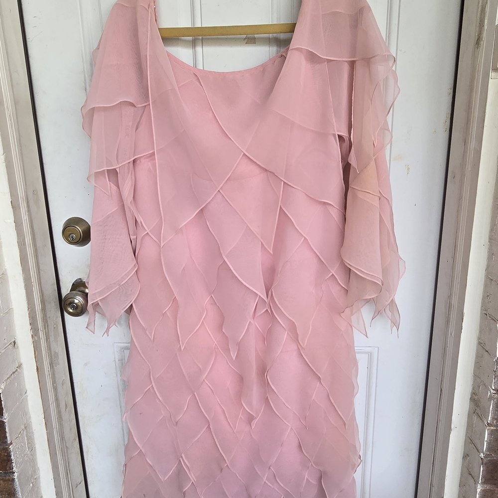 Vintage Mr. Blackwell Pink Ruffled Tiered Dress